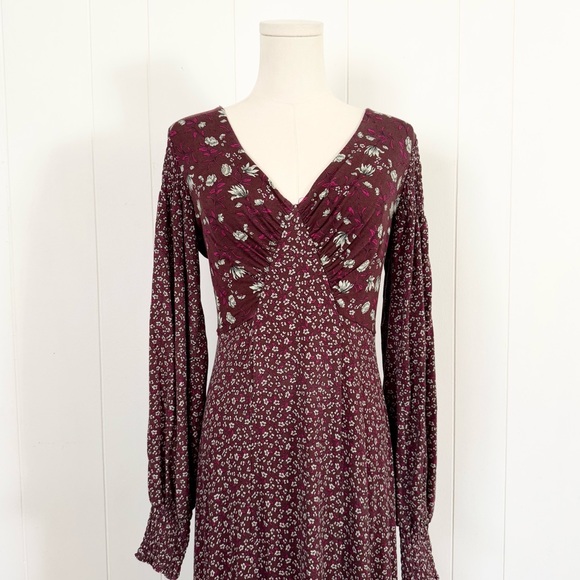Free People Love Story Maxi Dress SMALL in Raisin Combo Purple - Picture 6 of 9